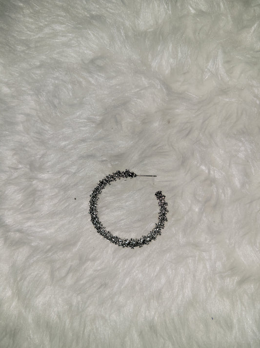 Ripple silver hoops