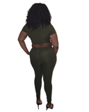 Feelin myself olive green 2 piece set