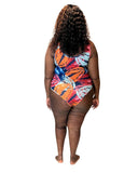 Tropical 2 piece curvy swimsuit