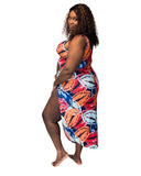 Tropical 2 piece curvy swimsuit